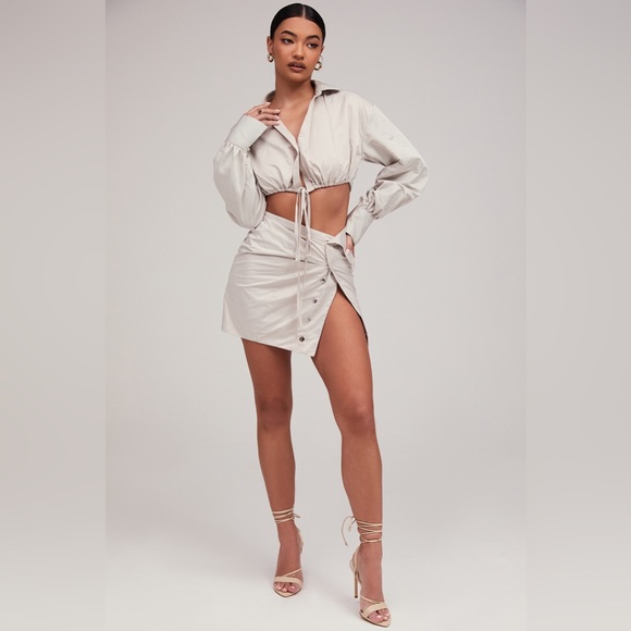 Mistress Rocks Two Piece Skirt & Cropped Tie Waist Shirt Set - House of CB XS - Picture 5 of 11